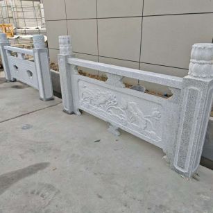 朔州芝麻白河道栏杆 石材栏杆