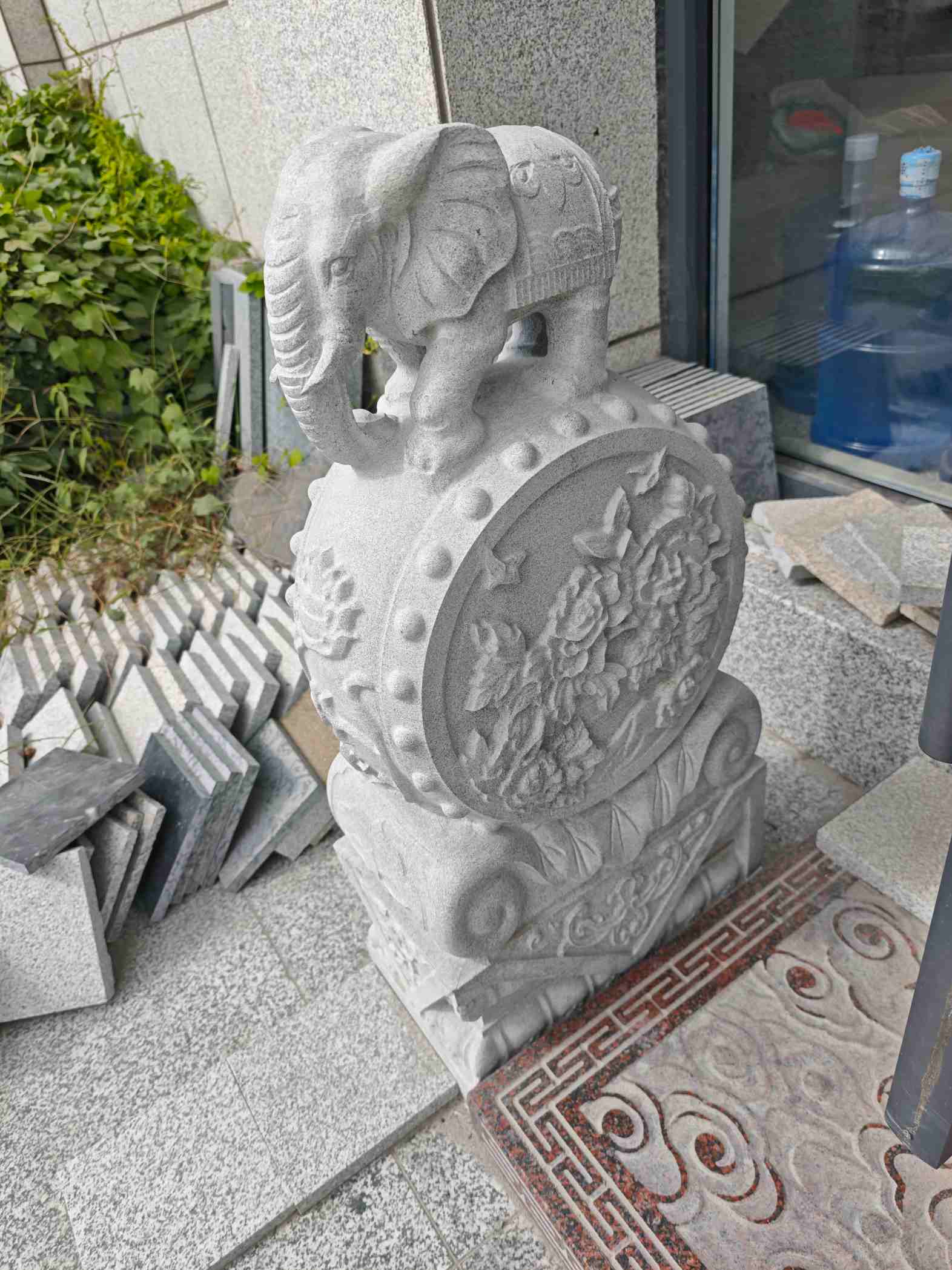 朔州芝麻白抱鼓石 庭院抱鼓石