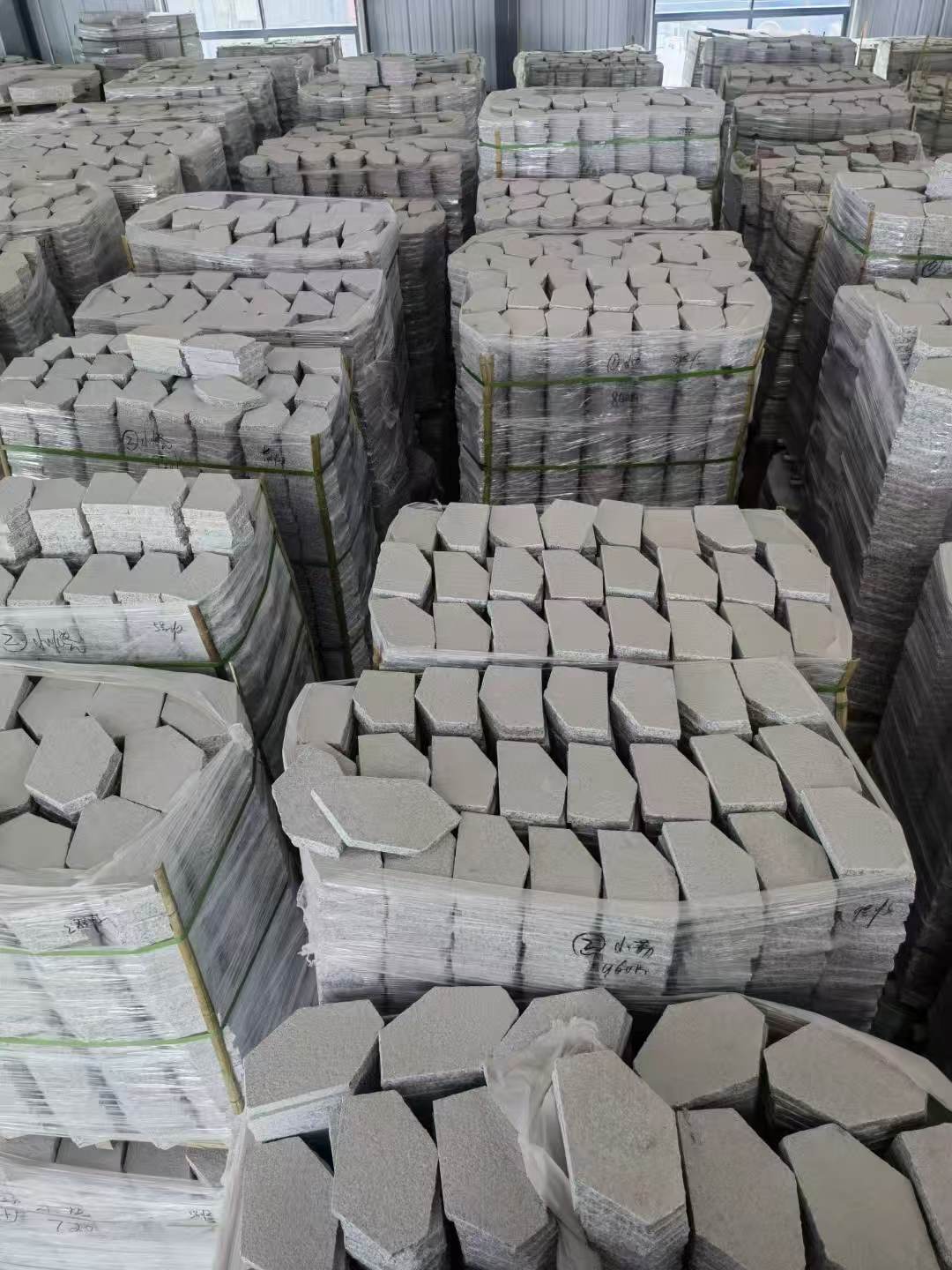 朔州芝麻白石材冰裂纹，碎拼。