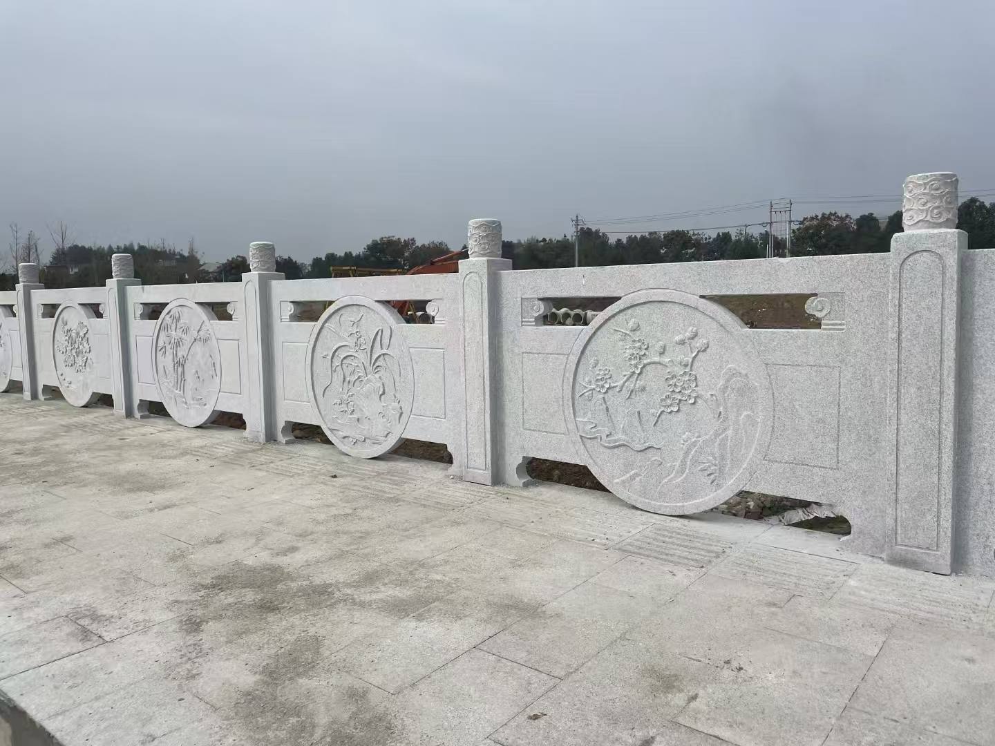 朔州芝麻白河道栏杆 石材栏杆